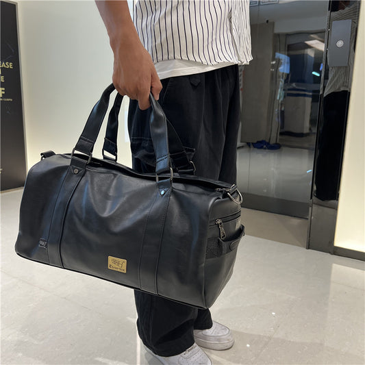 Men's Three Boxes Fashion Big Soft Leather Men's Tote