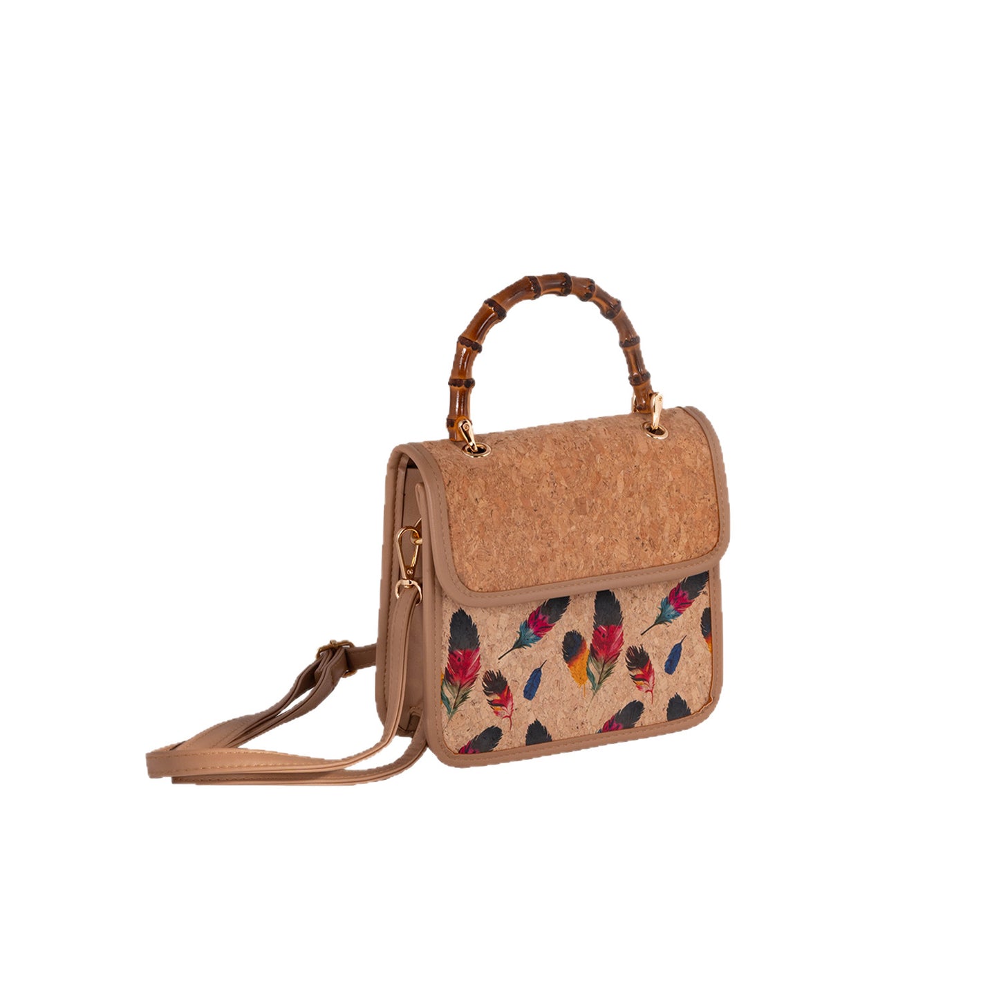 Cool Bark Cork Niche Bamboo Edge Small Square Bag