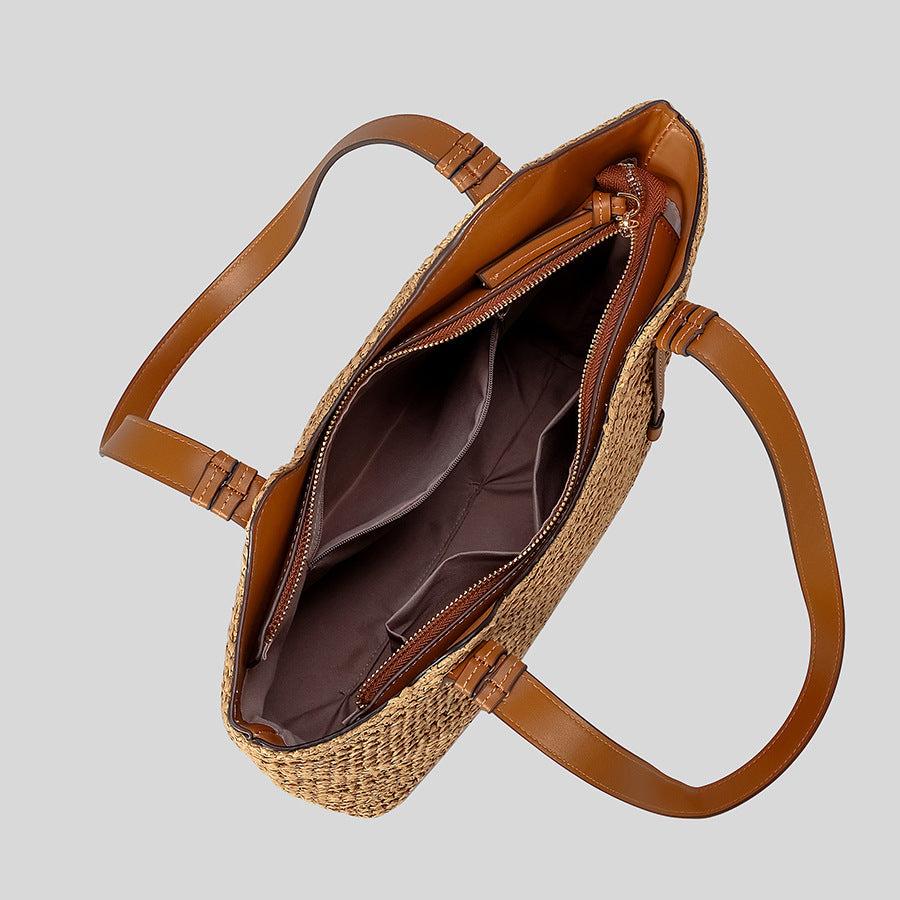Large Capacity Straw Female Lady Woven Summer Women's Shoulder Bag