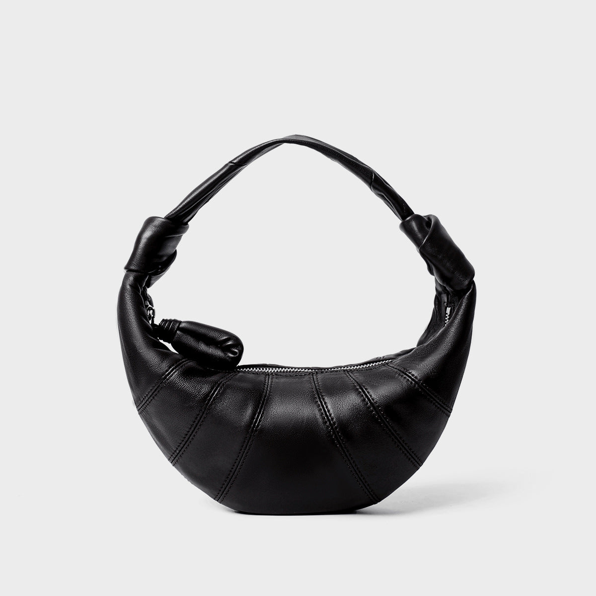 Women's First Layer Sheepskin Lazy Feeling Croissant Genuine Leather Women's Shoulder Bag