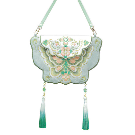 Li Ancient Style Han Chinese Clothing Butterfly Flap Embroidered Women's Messenger Bag
