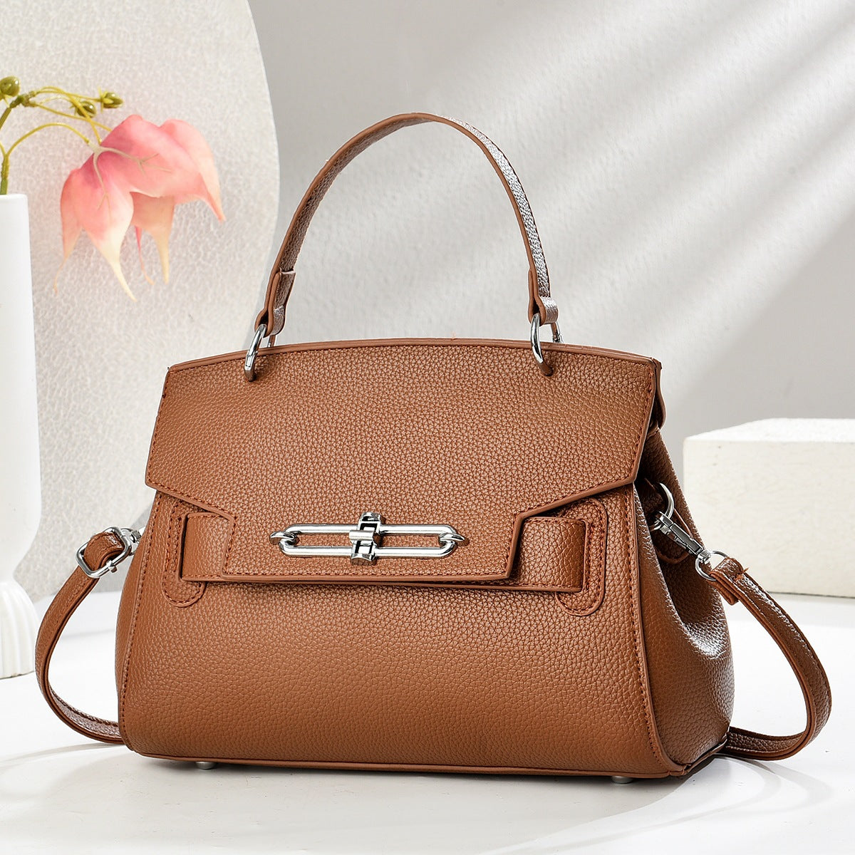 Women's One Fashion Portable Soft Leather Commuter Bucket Bags