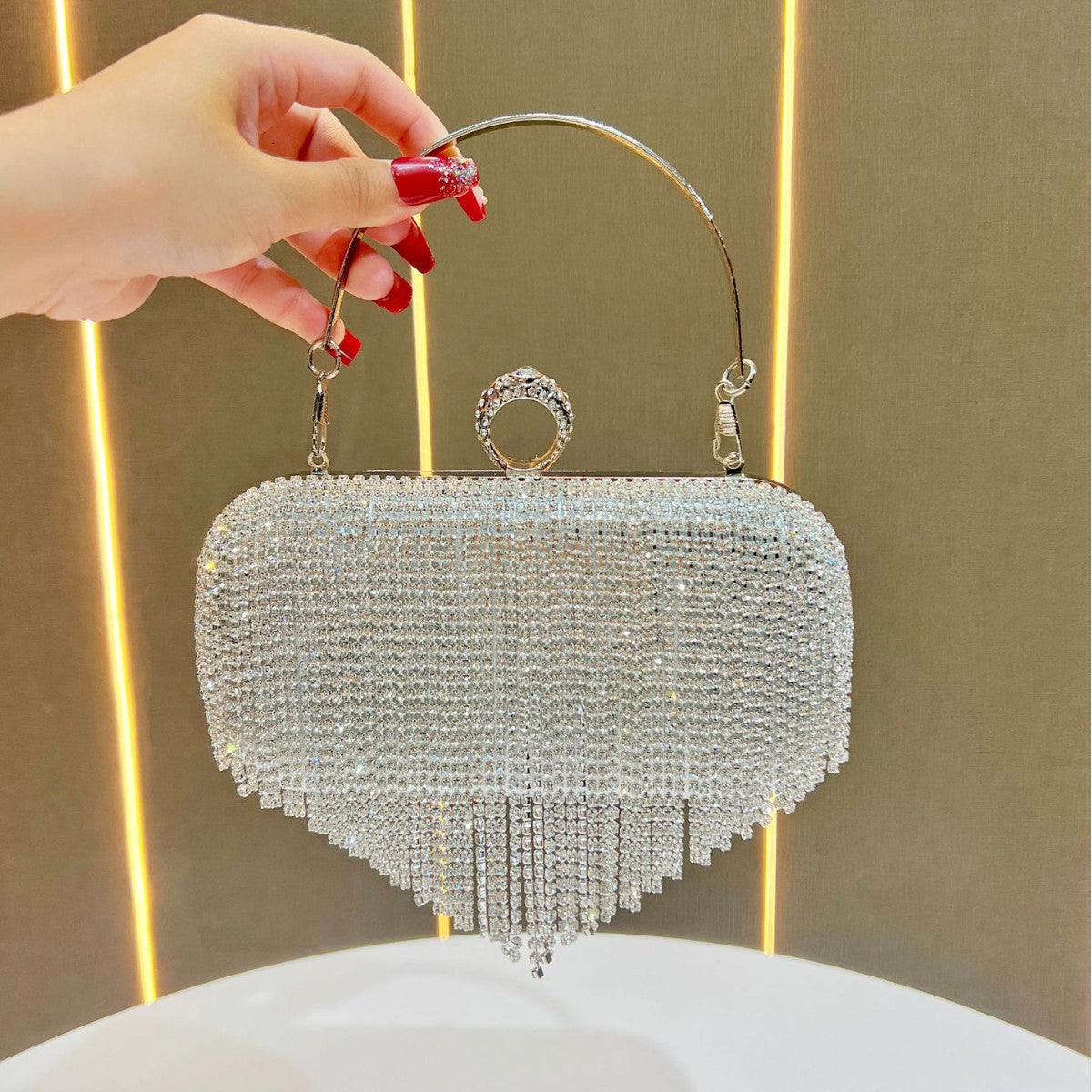 Women's Banquet Clutch Dress Diamond Tassel Bags