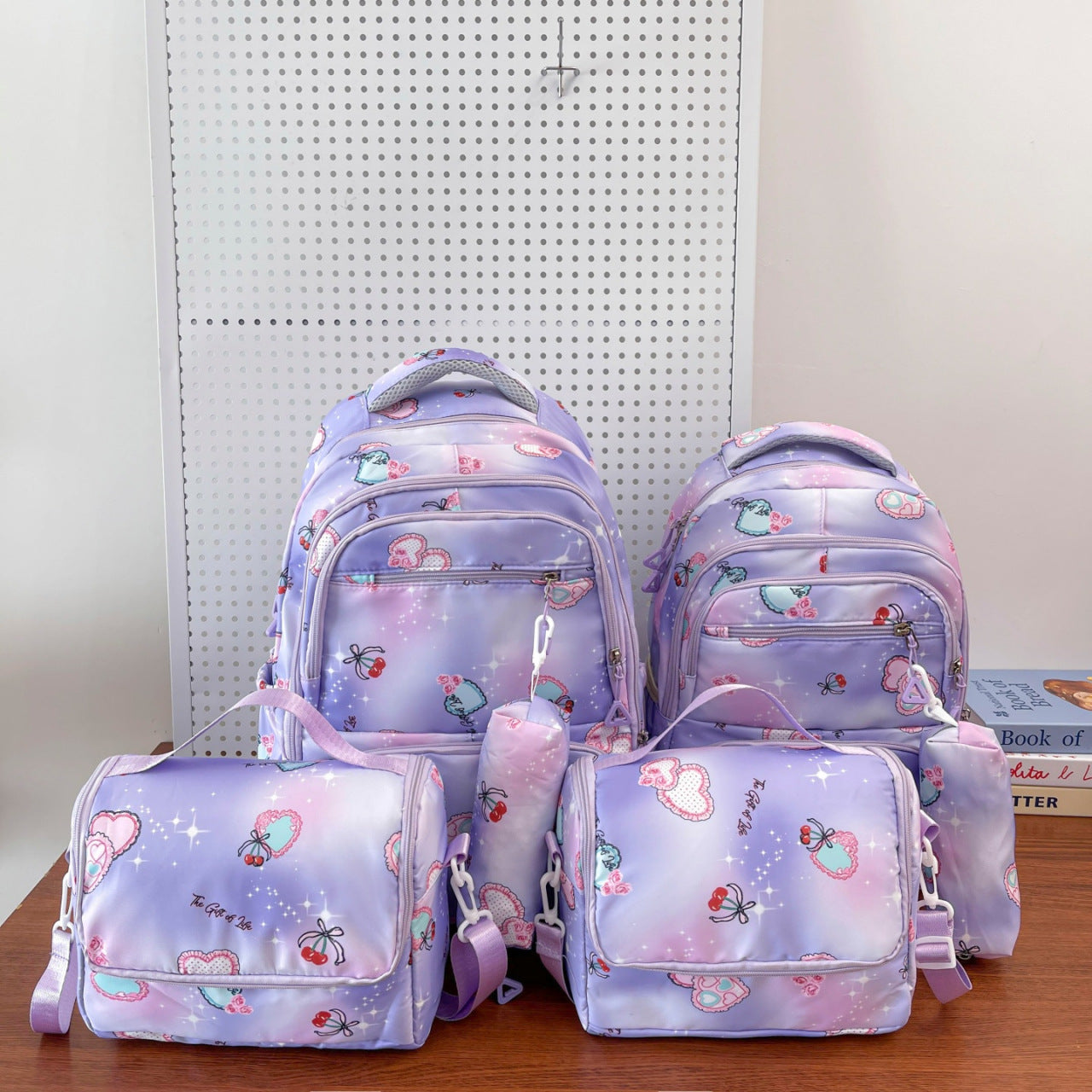 Printed For Junior High Three-piece Set Sky Backpacks