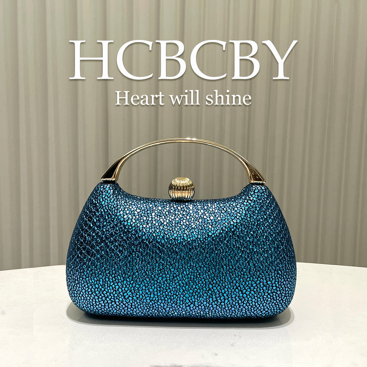 Women's Personalized Shiny Surface Fashionable Elegant Clutch Dinner Bag