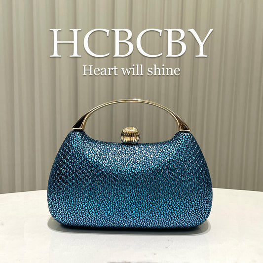 Women's Personalized Shiny Surface Fashionable Elegant Clutch Dinner Bag