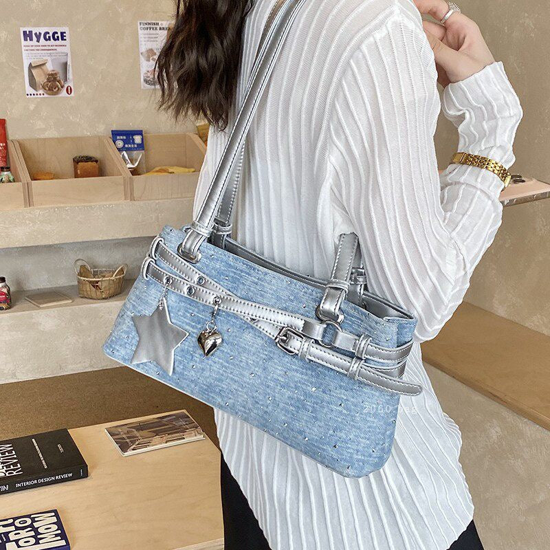 Women's Denim Simple Spring Underarm Commuter Niche Women's Shoulder Bag