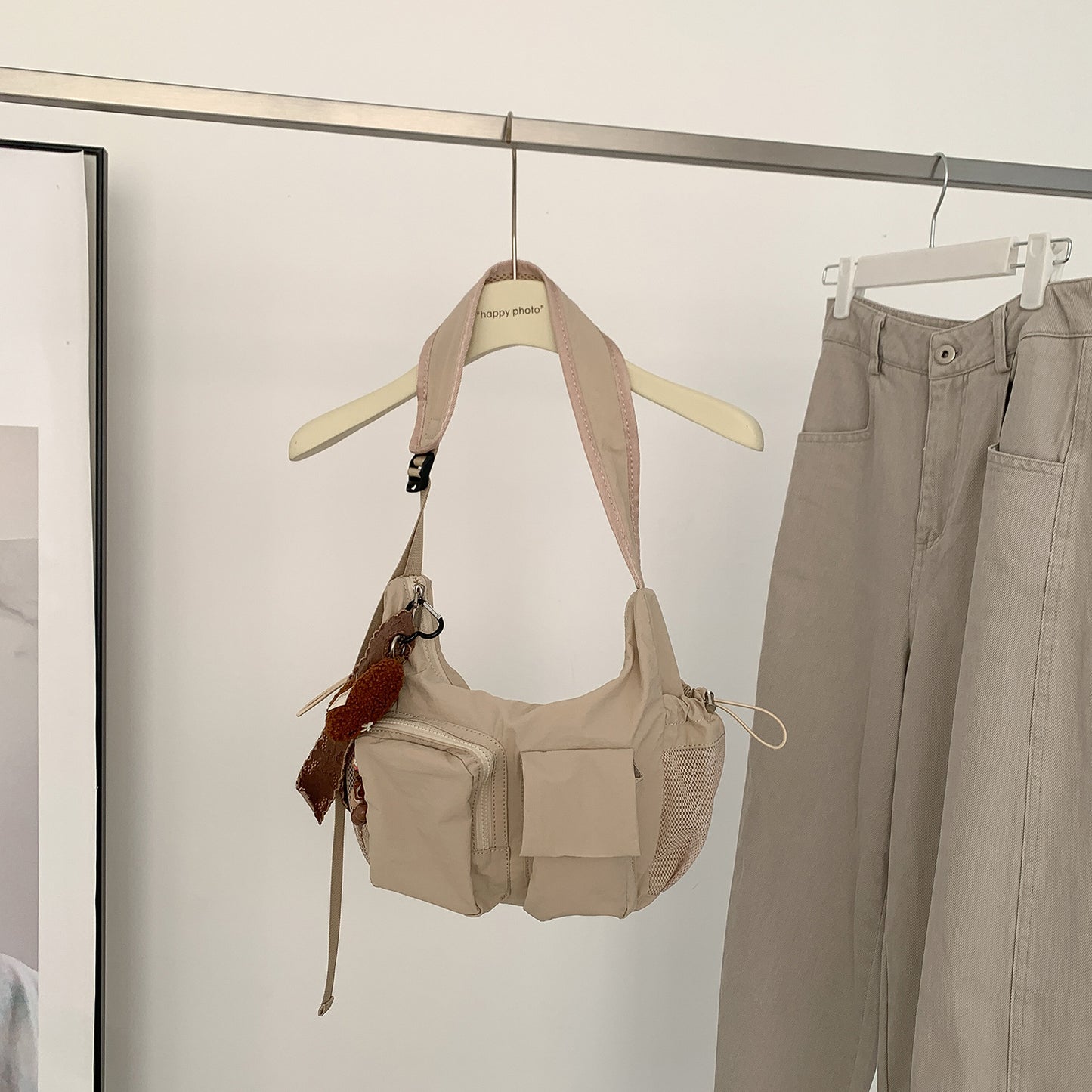 Women's Spring Nylon Cloth Lightweight Dumpling Solid Color Women's Shoulder Bag