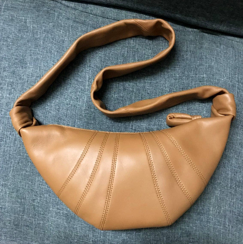 One Genuine Leather Niche Texture Underarm Baguette Bags