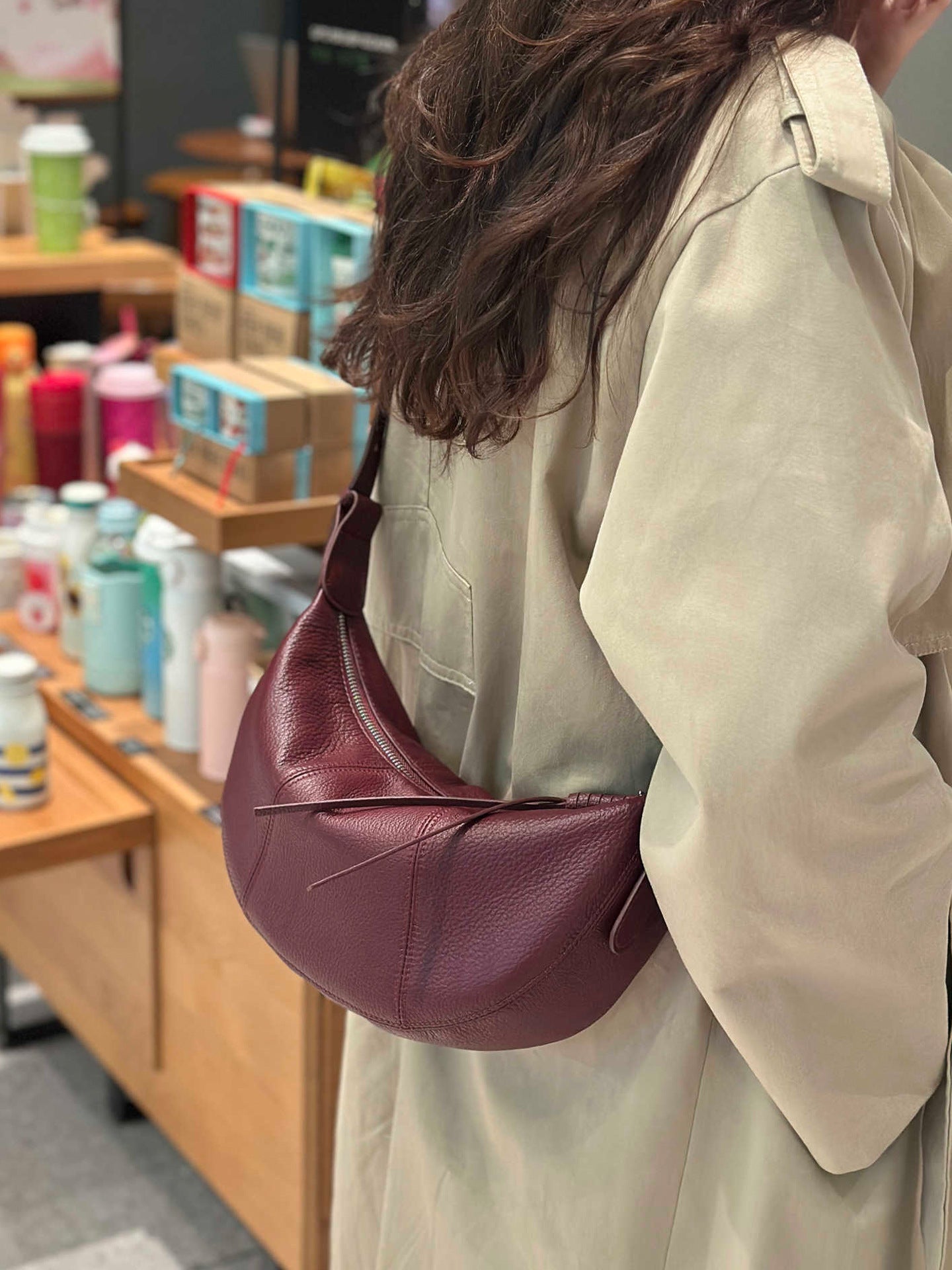 First Layer Cowhide Dumpling Niche High-grade Western Style Genuine Women's Shoulder Bag