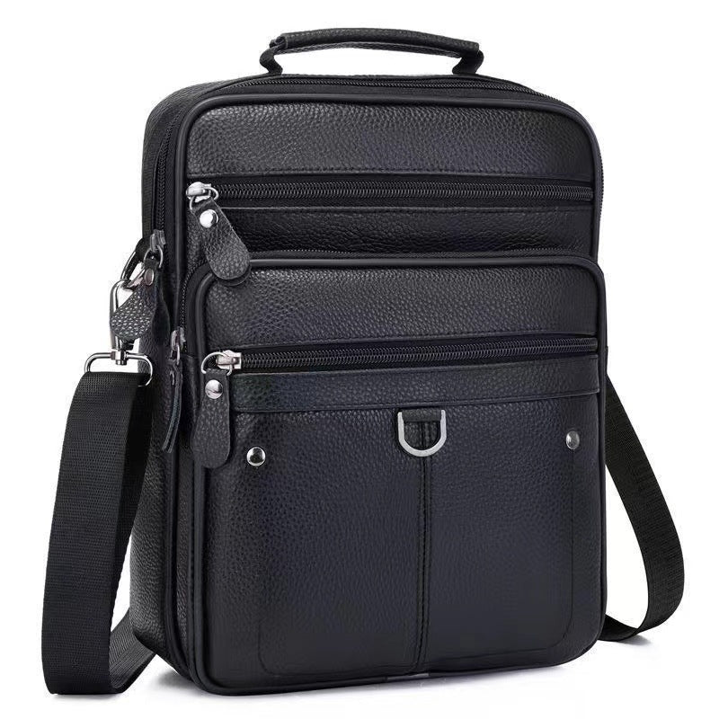 Men's Layer Cowhide Business Paper Portable Large Men's Tote