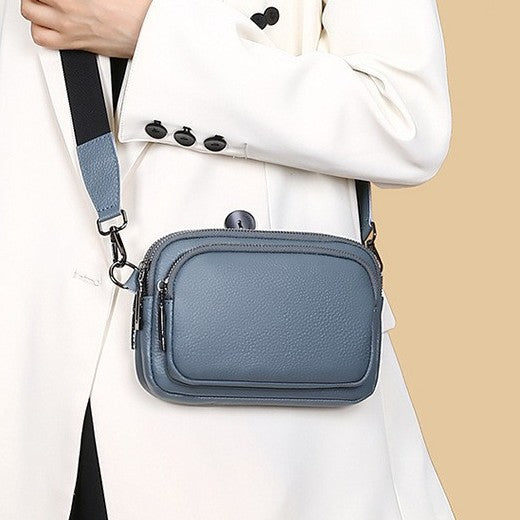 Women's Genuine Leather Trendy First Layer Cowhide Wide Women's Messenger Bag