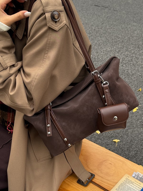 Women's Simple Retro Frosted Fashion Underarm Baguette Bags