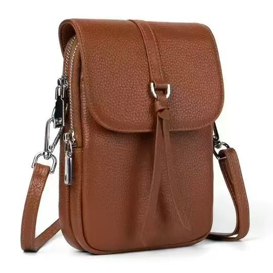Women's Mini Tassel Mobile Washed Leather Retro Women's Messenger Bag