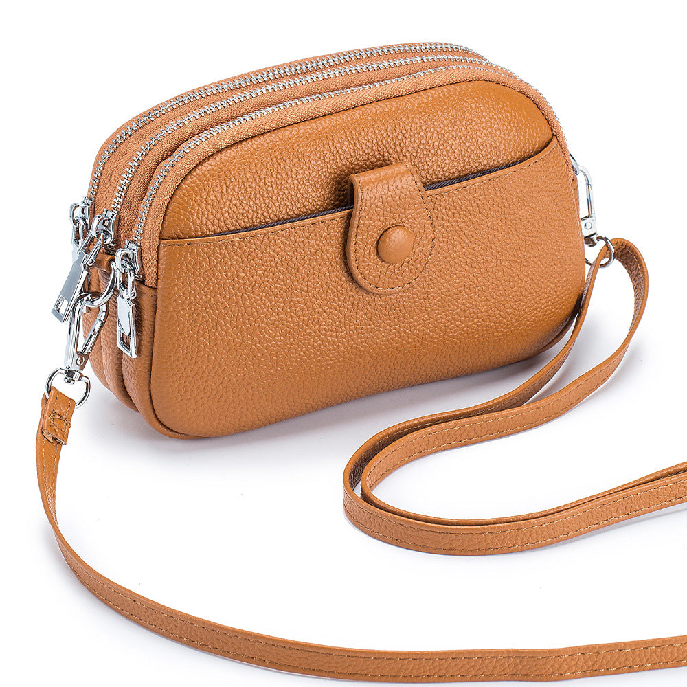 Women's Genuine Leather Large Capacity Mom Mobile Women's Messenger Bag