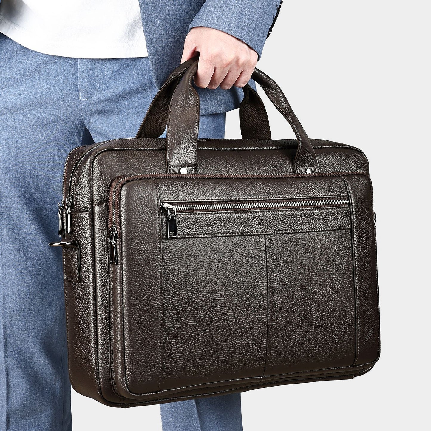Men's High-grade Leather Cow Computer Business Men's Briefcase