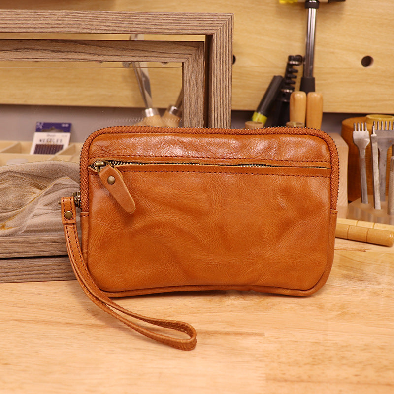 Women's Distressed Hand-rub Color First Layer Cowhide Retro Simple Large Capacity Bags