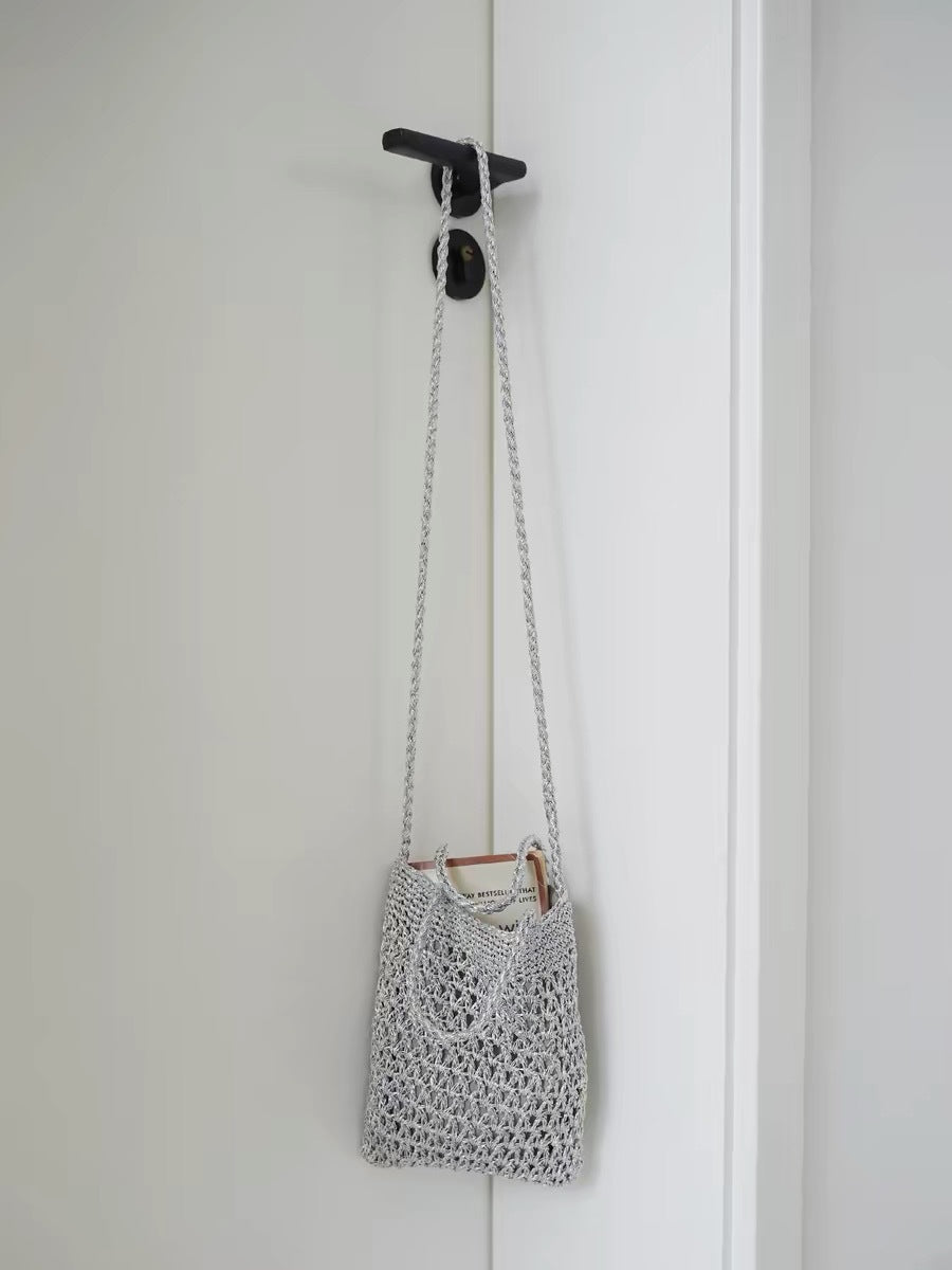Women's Gold Sier Thread Hand-woven Niche Fashion Women's Handbag