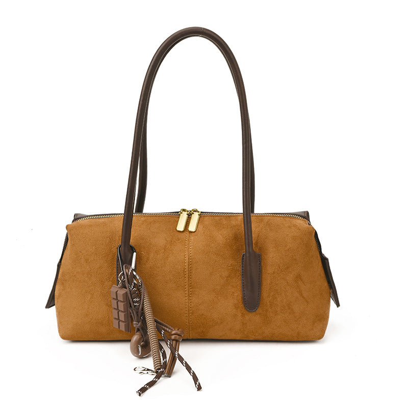 Women's Suede Underarm Lady Style Temperament Solid Women's Handbag