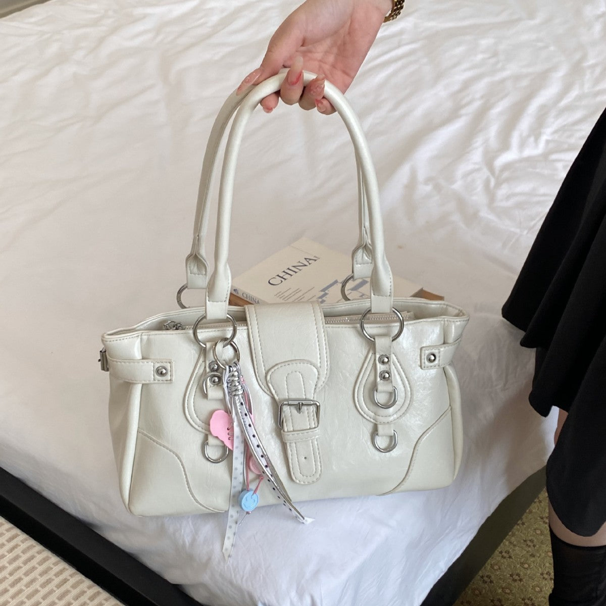 Women's Korean Style High-grade Motorcycle Large Capacity Versatile Western Women's Shoulder Bag