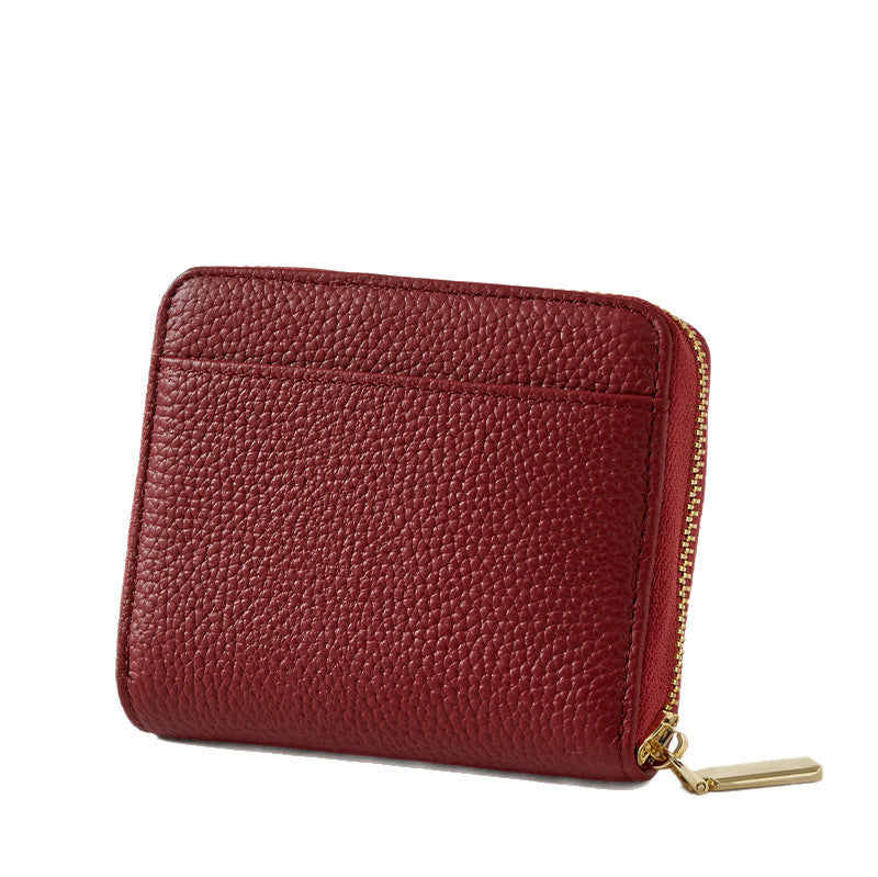 Cowhide Large Capacity High-grade Zipper Female Short Ladies Wallet
