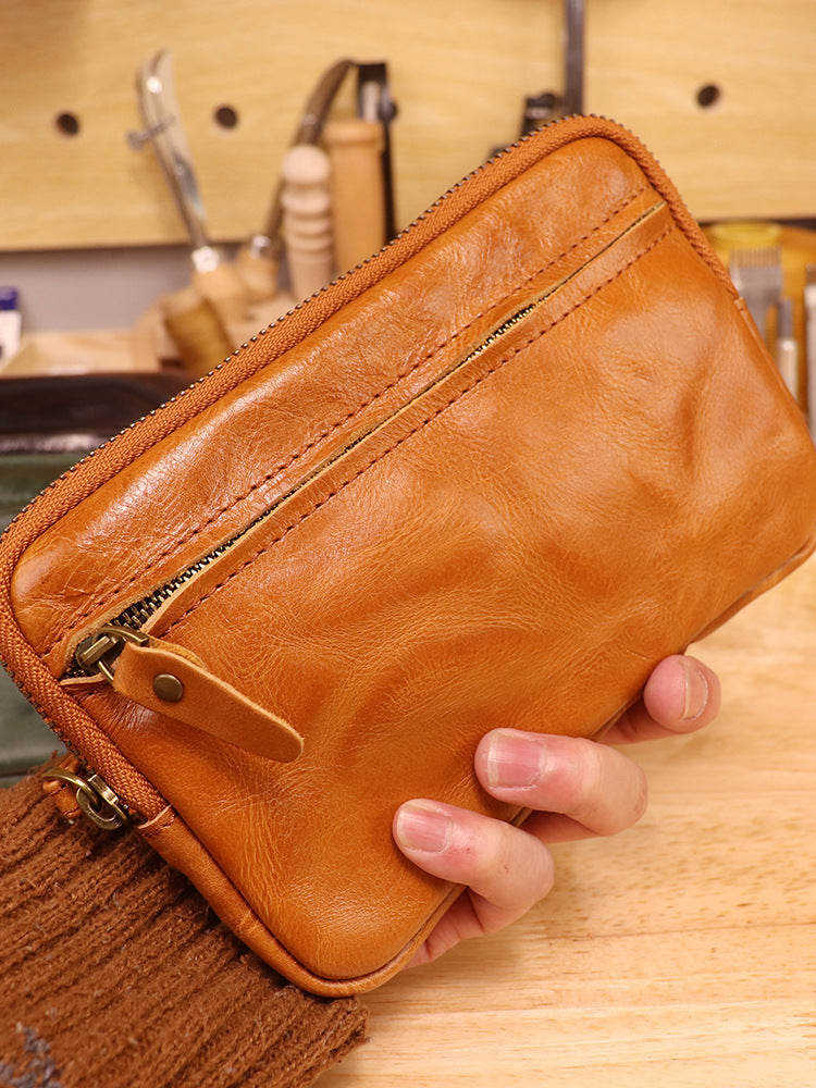 Women's Distressed Hand-rub Color First Layer Cowhide Retro Simple Large Capacity Bags