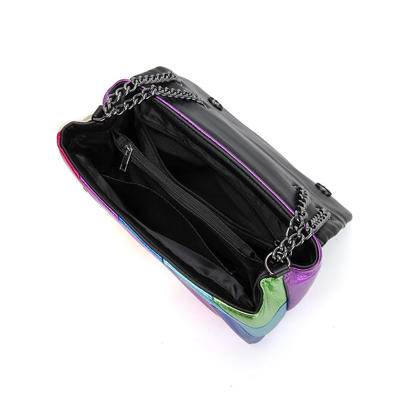 Women's Stitching Chain Rainbow Eagle Head Lion Bags