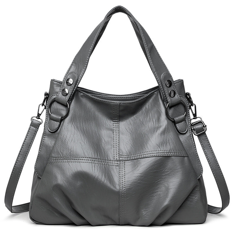 Women's High-grade Stitching Simple High Quality Big Shoulder Bags