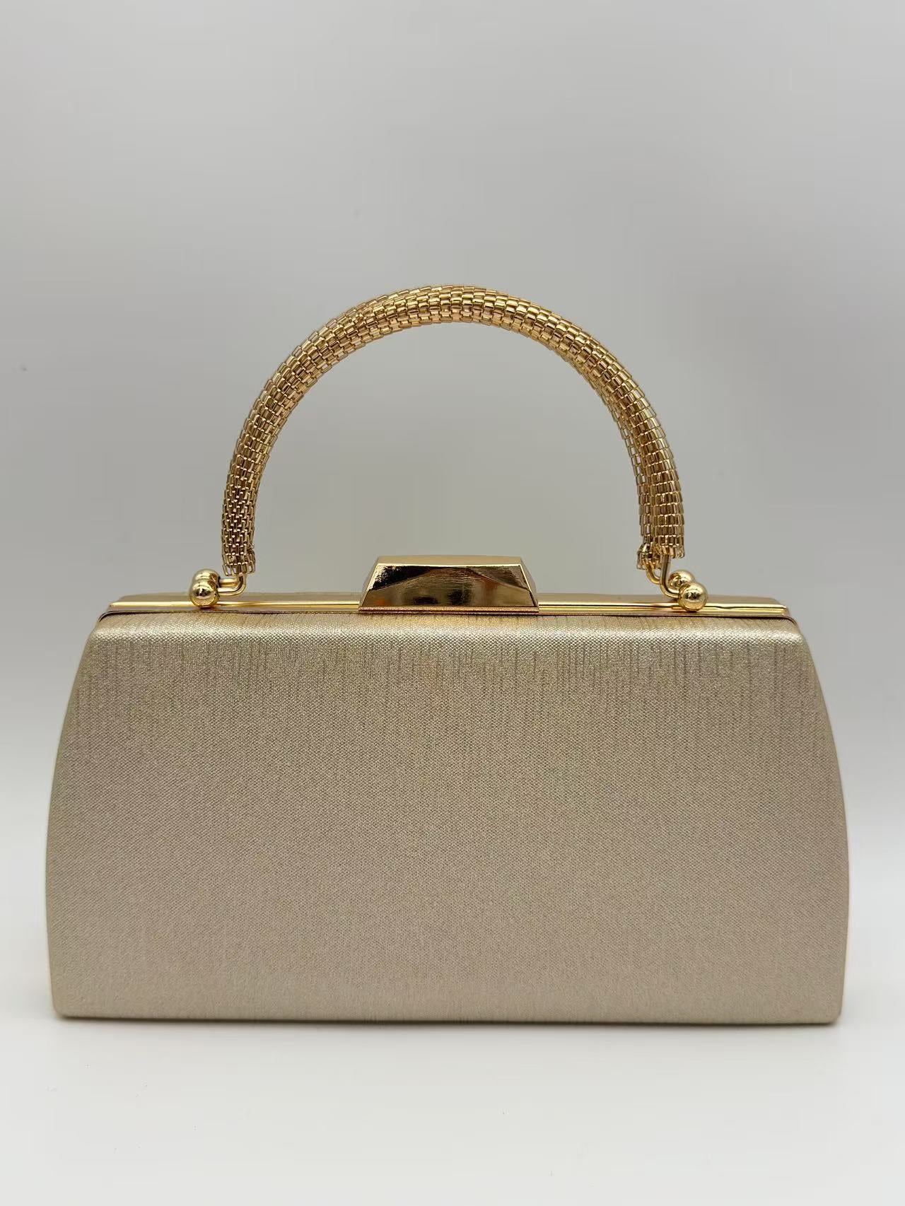 Women's Fashion Satin Chain Hard Simple Clutch Buckle