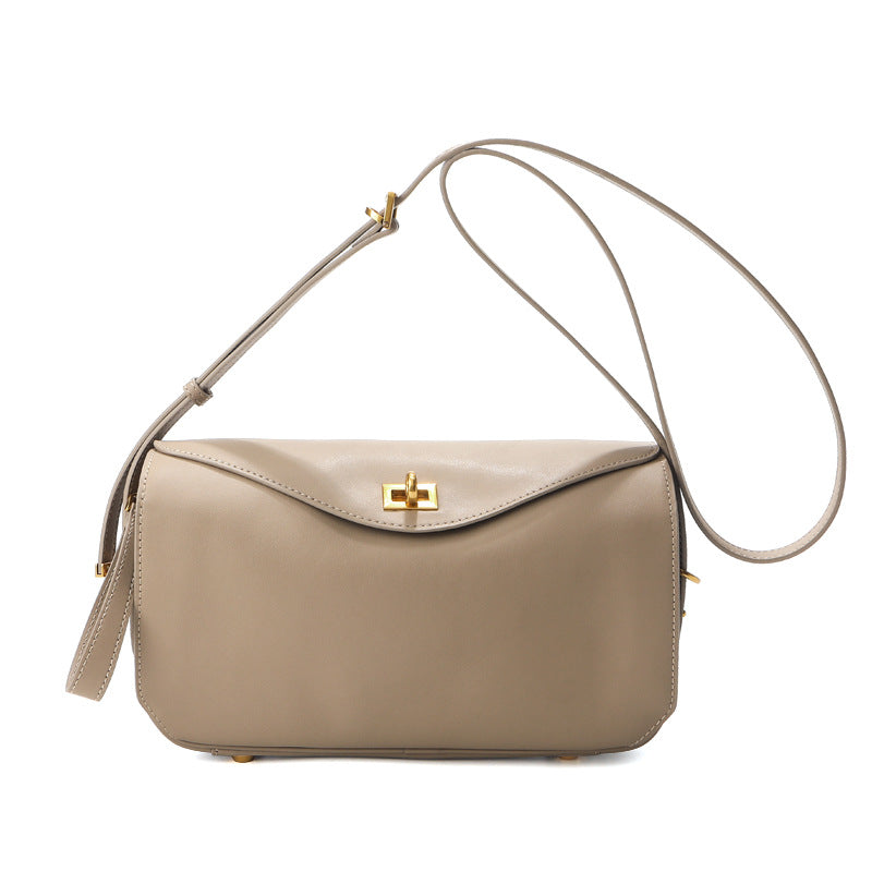 Women's Cowhide Boston Pillow High-grade Leather Fashionable Women's Shoulder Bag