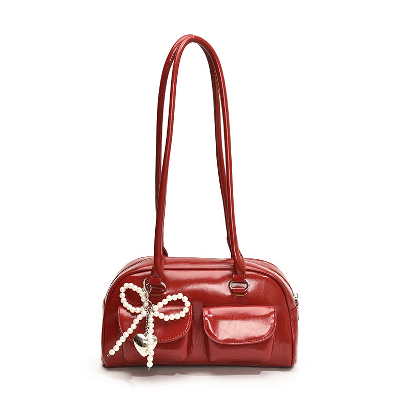 Glossy French Style Underarm High Sense Baguette Female Bags