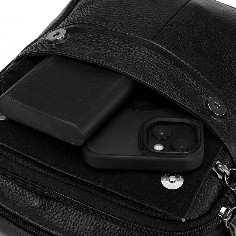 Men's Leather First Layer Cowhide Soft Men's Shoulder Bag