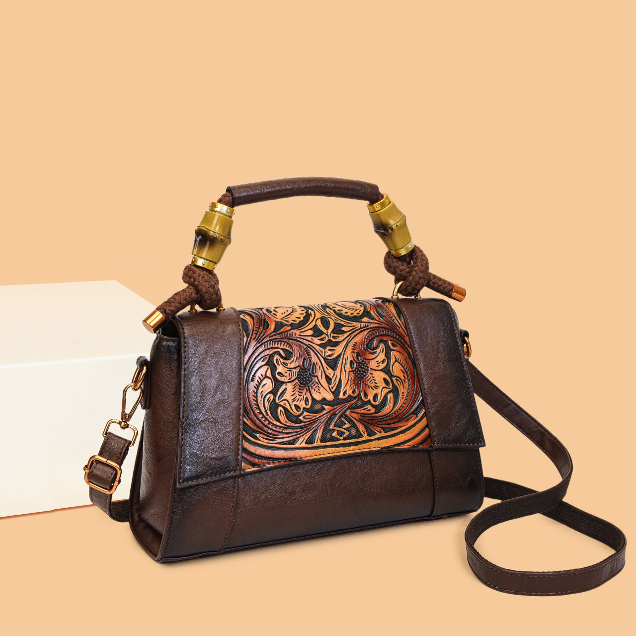 Artistic Bamboo Joint Ethnic Style Large Capacity Women's Handbag