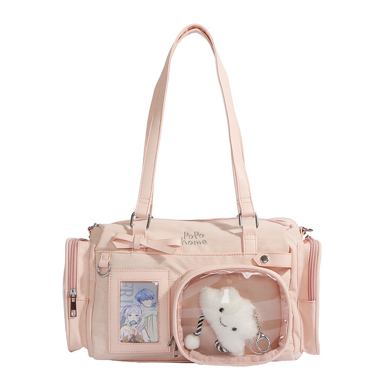 Women's Cute Fat Cat Cartoon Stone Commuter Large Women's Shoulder Bag