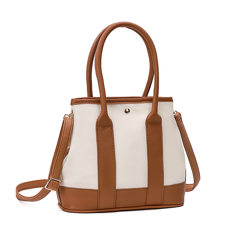 Women's Versatile Canvas Portable Stitching Fashion Bags