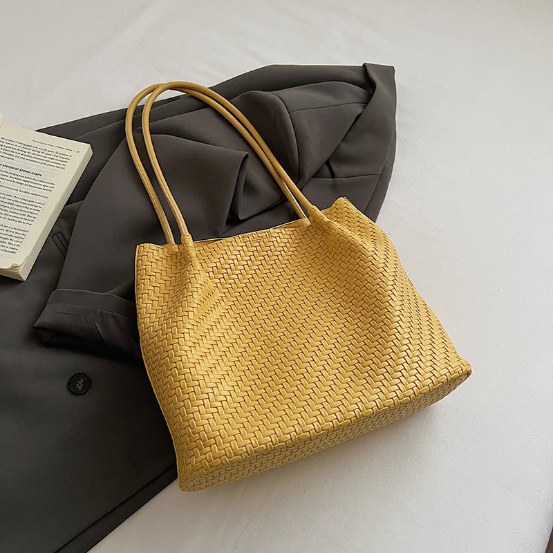 Women's Woven Style Trend Fashion Spring Western Simple Large Capacity Women's Shoulder Bag