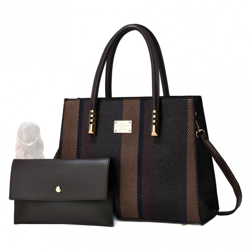 Trendy Fashion Combination Large Capacity Color-matching Women's Handbag