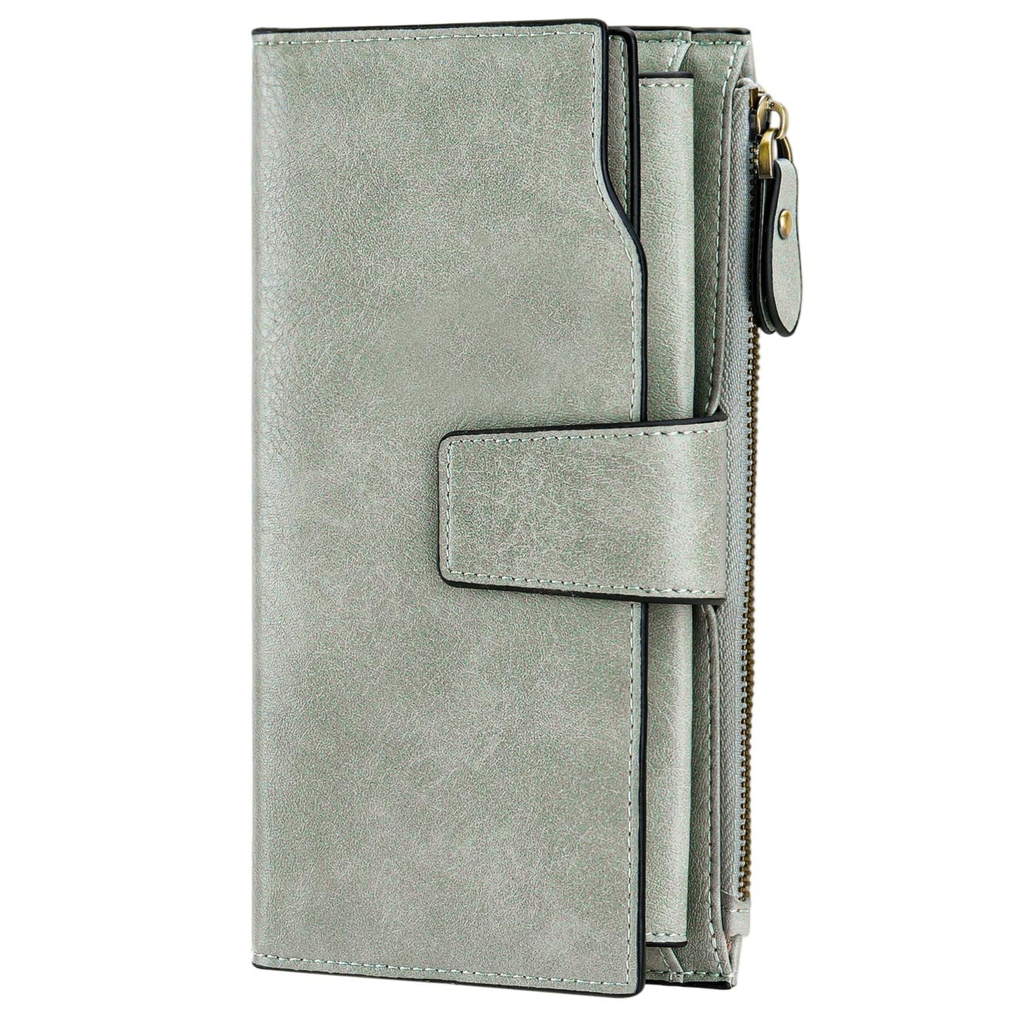 Women's Korean Style Oil Wax Leather Multiple Slots Ladies Wallet