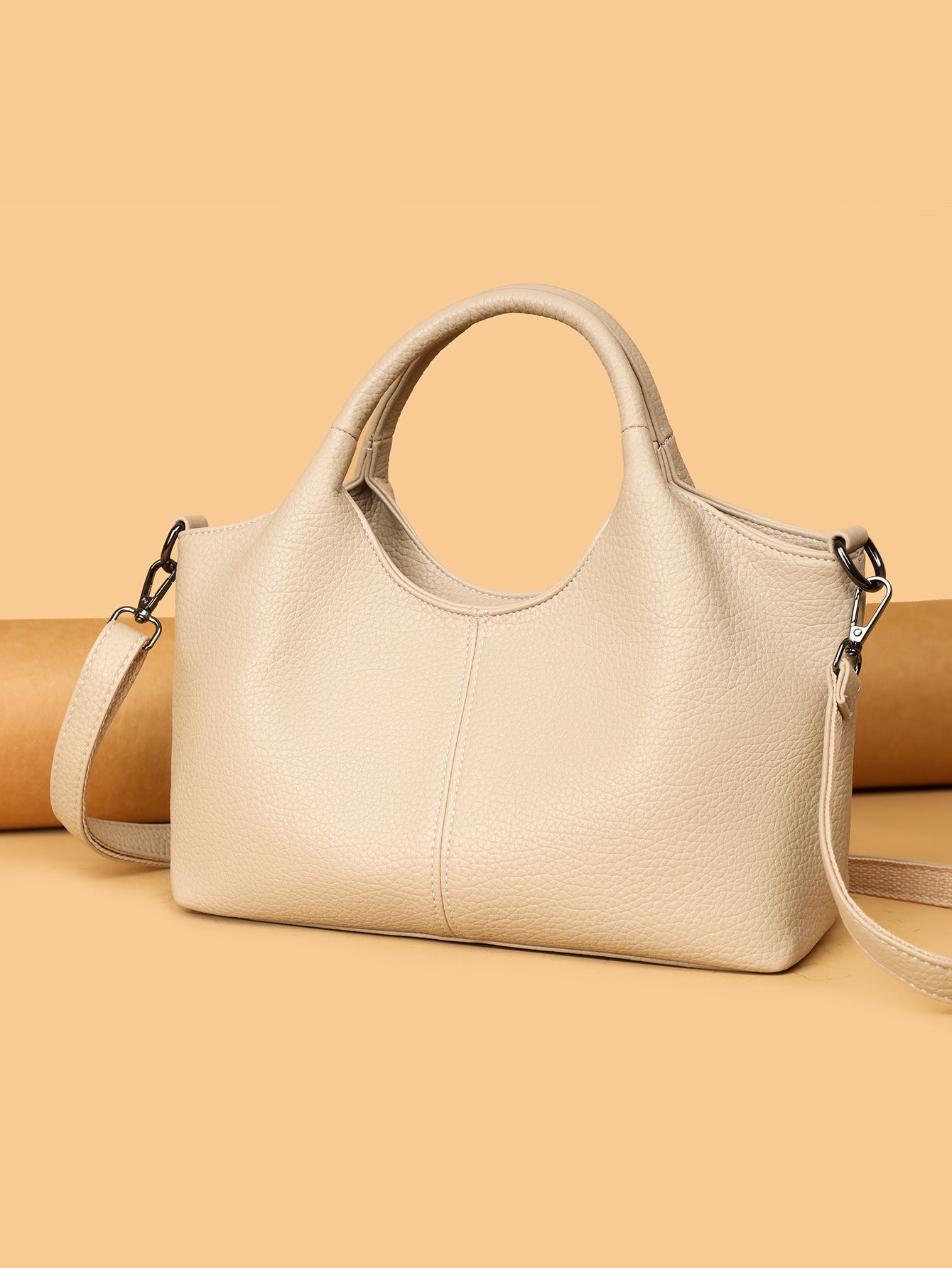 Women's Lightweight Commuter Texture Soft Leather Pouches Women's Shoulder Bag