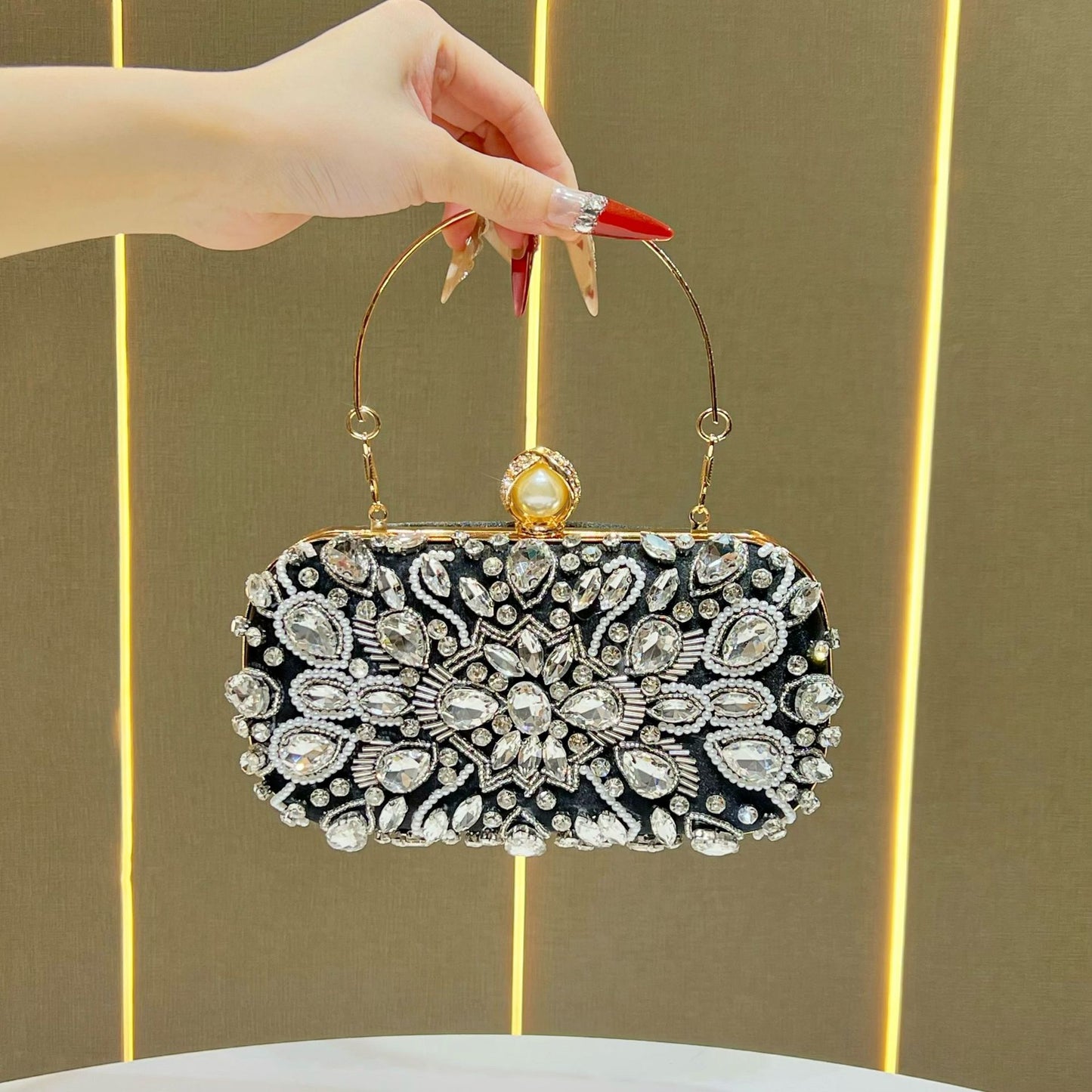 Women's Rhinestone Clutch Diamond Exquisite Niche Banquet Dinner Bag