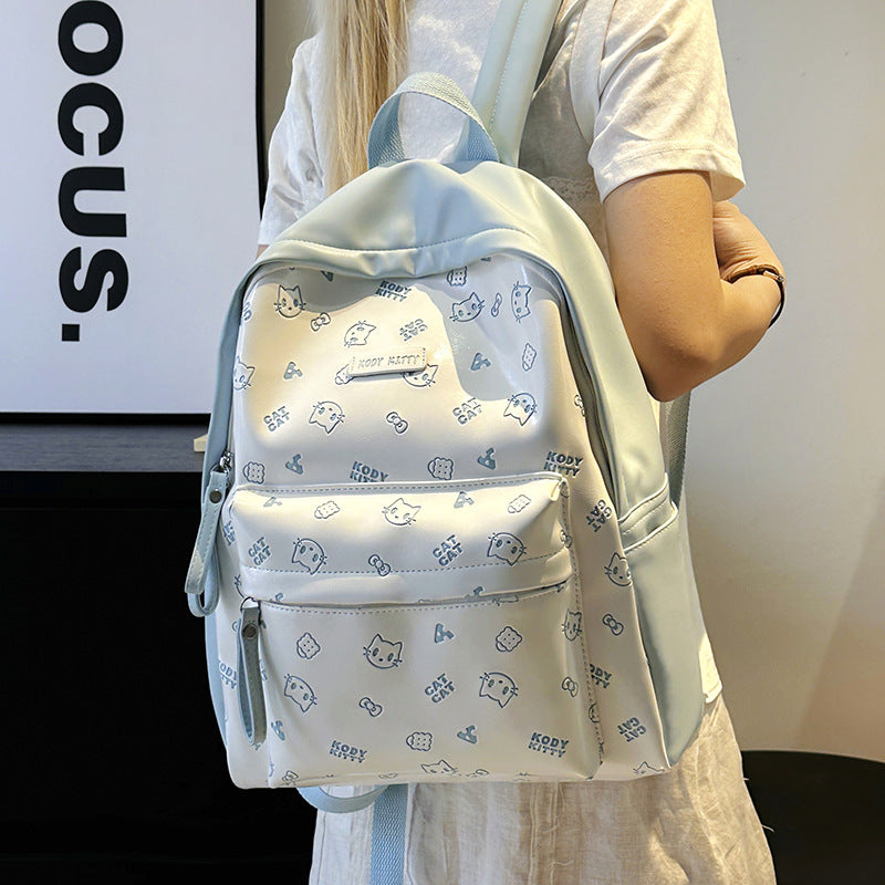 Kitten Cartoon Lightweight Good-looking Large Capacity College Student Schoolbag
