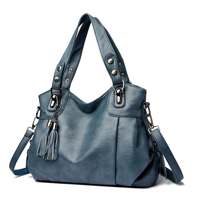 Women's Classic Washed Sheepskin Tassel Texture Good Women's Messenger Bag