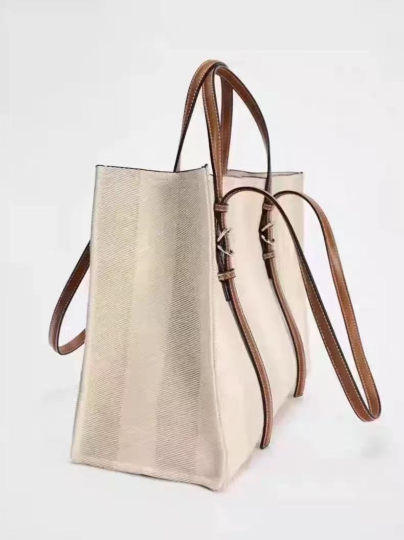 Women's Spanish Thread Decoration Large Capacity Shopping Tote Bags
