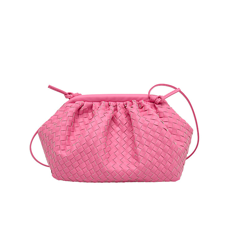 Women's Stylish Textured Woven Spring Personalized Clip Shoulder Bags