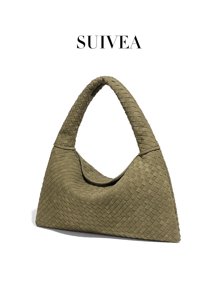 Capacity Woven Croissant Simple Versatile Korean Single Underarm Tote Bags