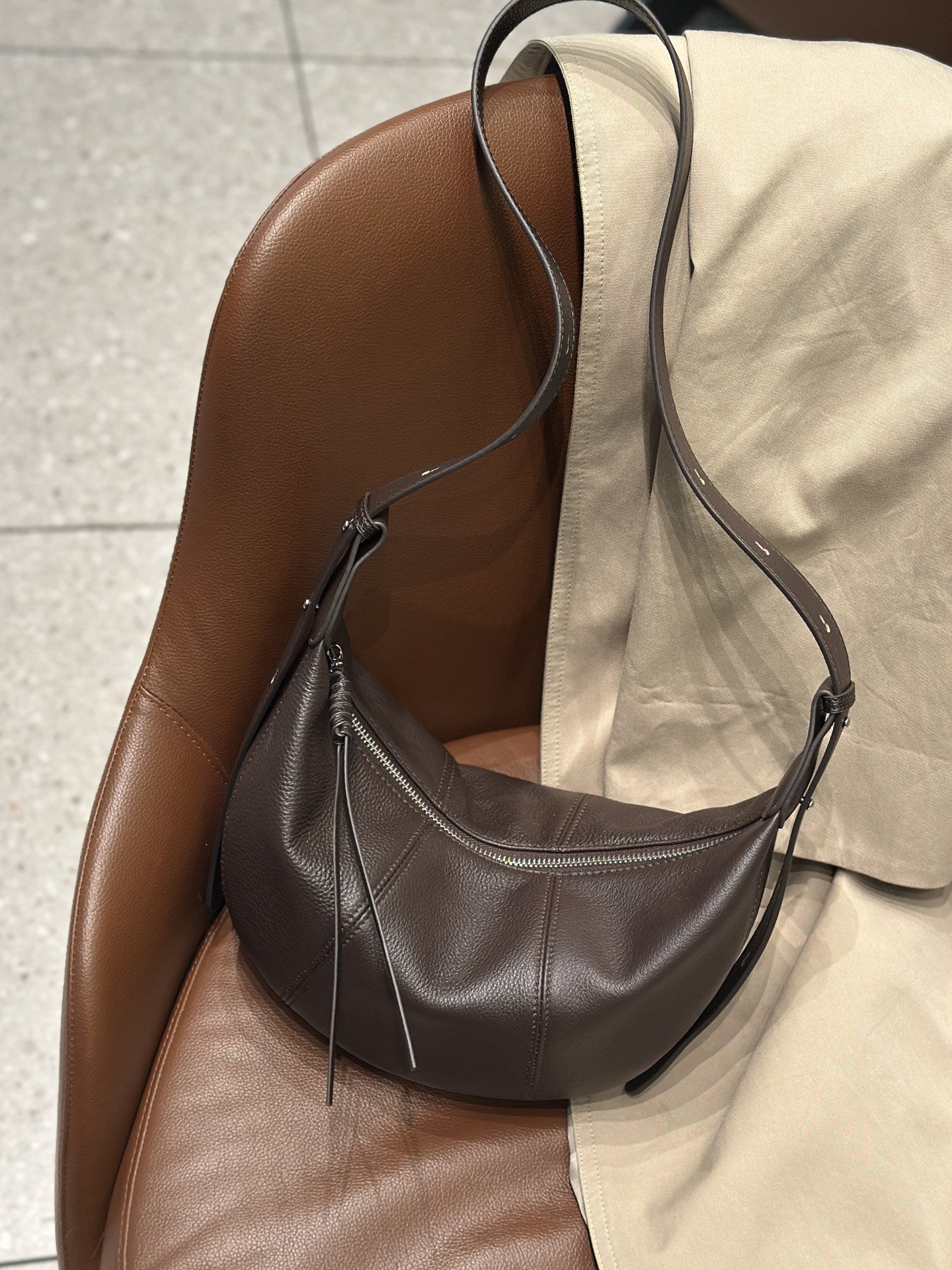 First Layer Cowhide Dumpling Niche High-grade Western Style Genuine Women's Shoulder Bag