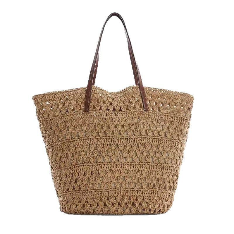 Lazy Elegant Goddess Woven Straw Large Capacity Women's Shoulder Bag