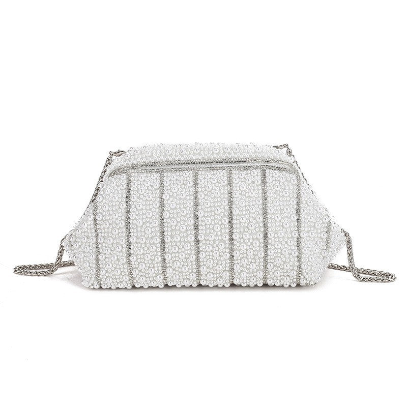 Women's Elegant Diamond Clutch Pearl Rhinestone Party Bags