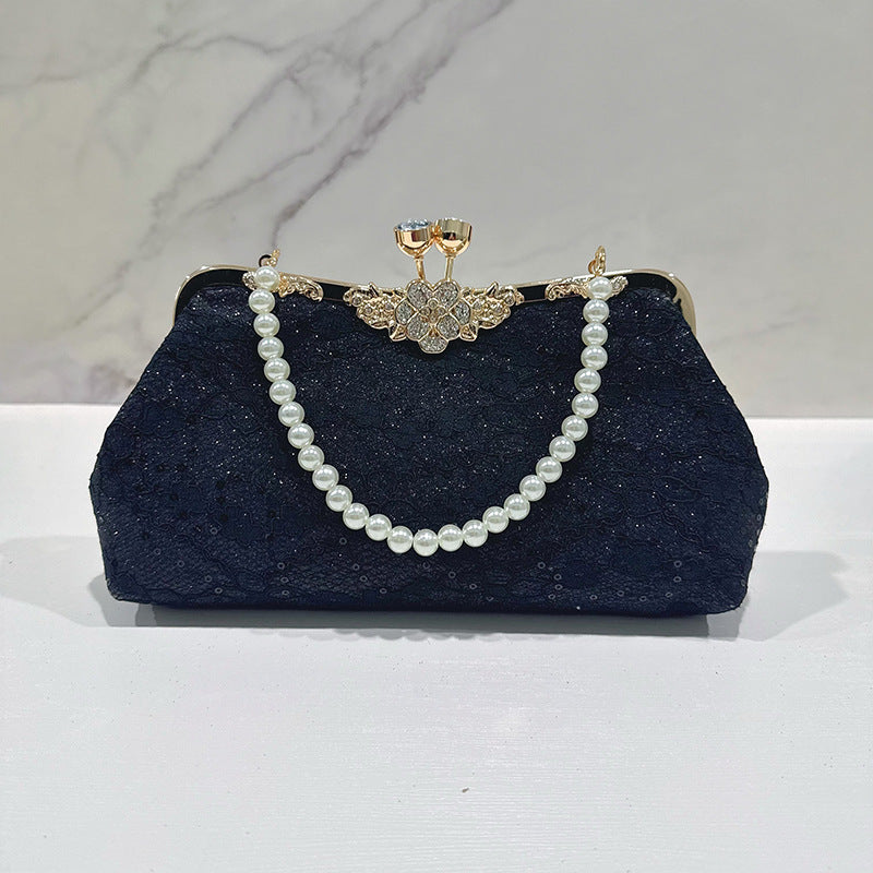 Women's Lace Fashion Dress Cheongsam Clutch Wear Chain Chinese Dinner Bag