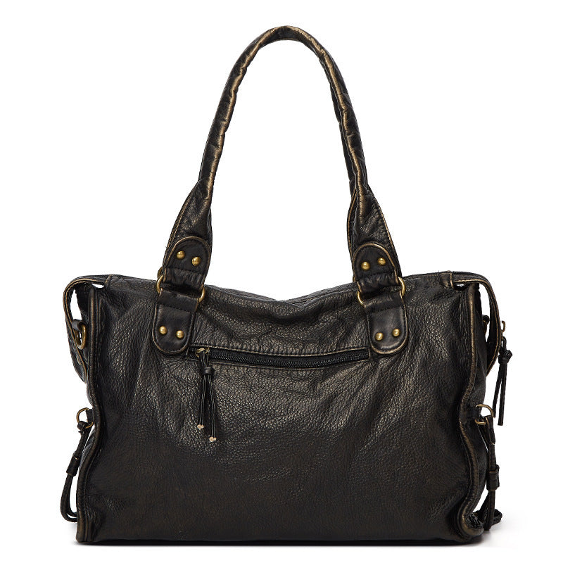 Motorcycle Soft Leather Large Capacity Commuter Women's Messenger Bag